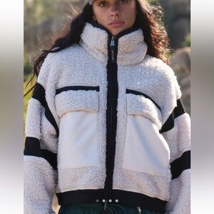 Free People Far Out Fleece Sherpa Zip-Up Jacket